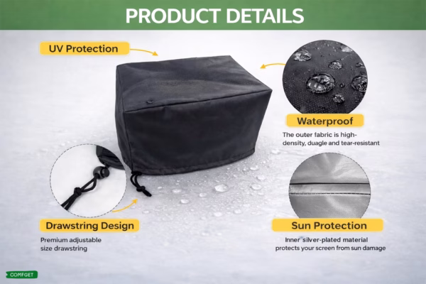 Waterproof Touchscreen Cover with Drawstring for EVolution & Denago Golf Cart